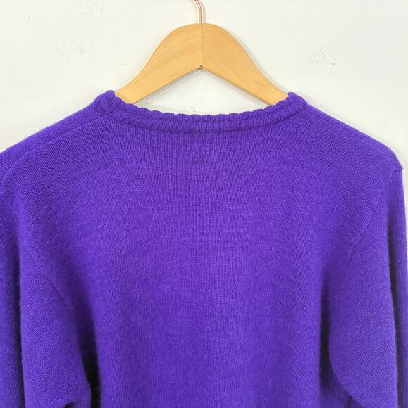 YARNWORKS Purple Angora Lambswool Blend Sweater Women’s Medium - Picture 3 of 8